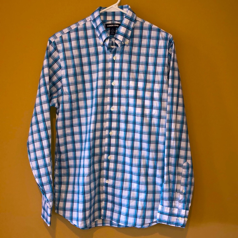 Land’s End Blue Dress Shirt Size Small